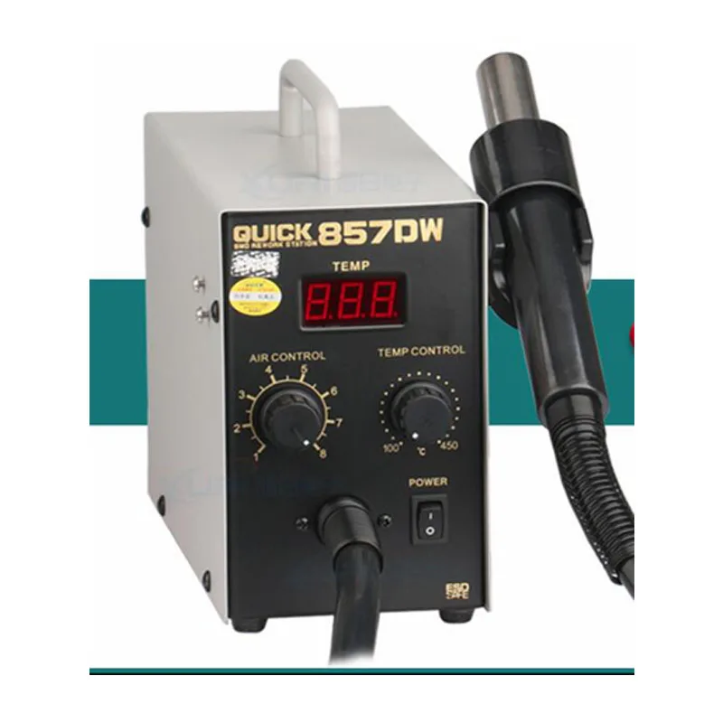 QUICK 857DW бессвинцовый Регулируемый тепловой фен с винтовым ветром 580 Вт SMD