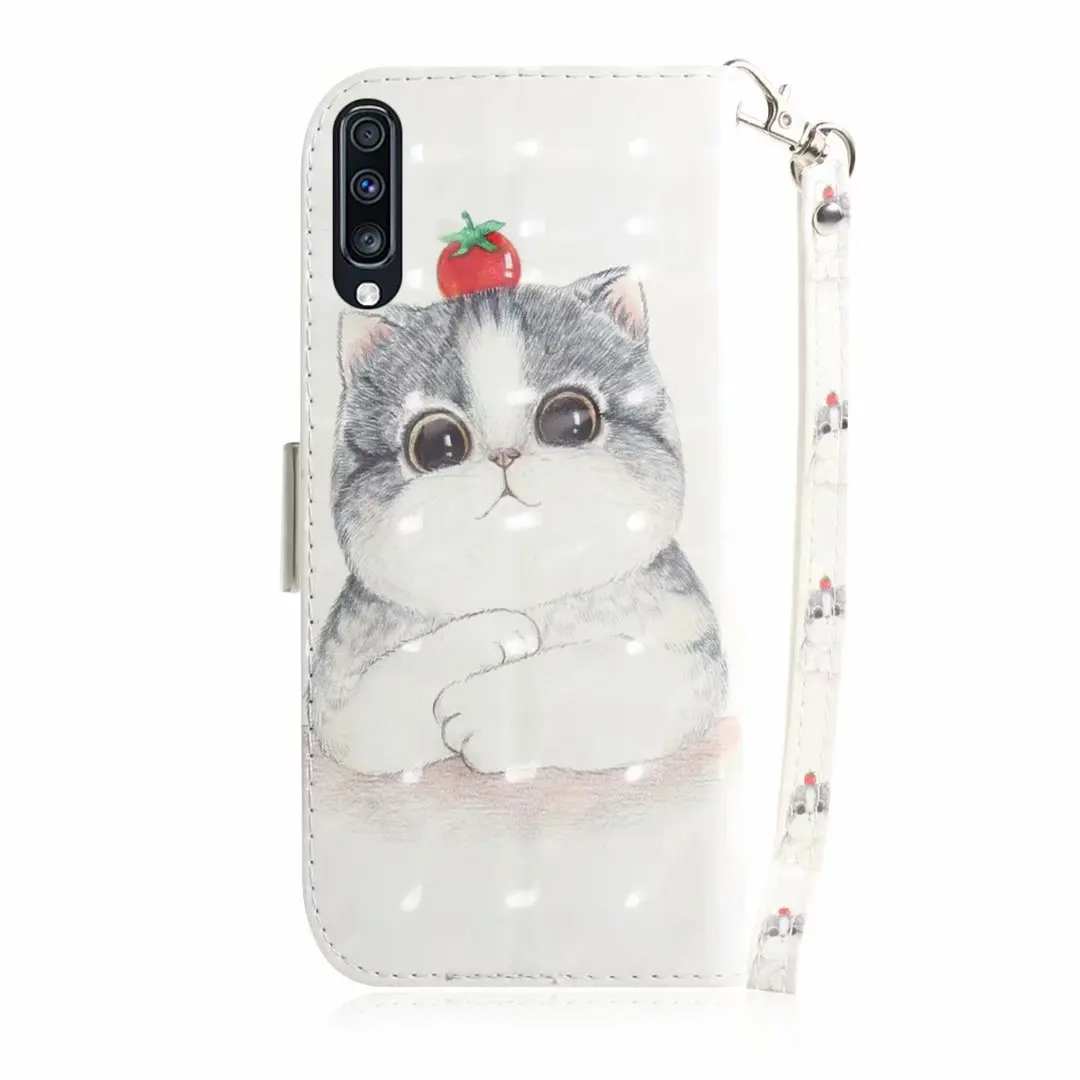 Кожаный чехол бумажник с объемными цветами для Samsung Galaxy A10 A20 A30 A40 A50 A60 A70 M10 M20 M30 M40