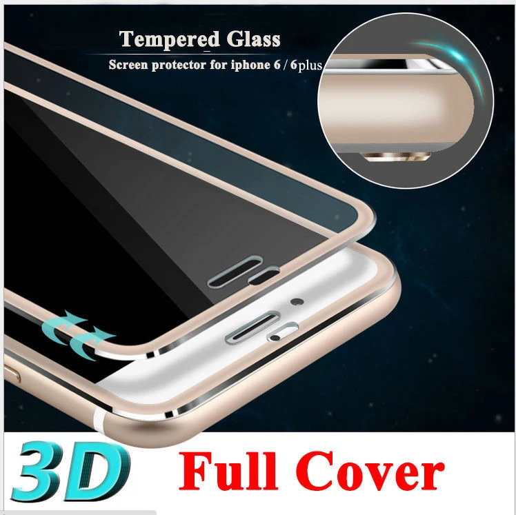 9H титановый сплав 3D изогнутый край Полное покрытие закаленное стекло для iPhone 6 6S 7