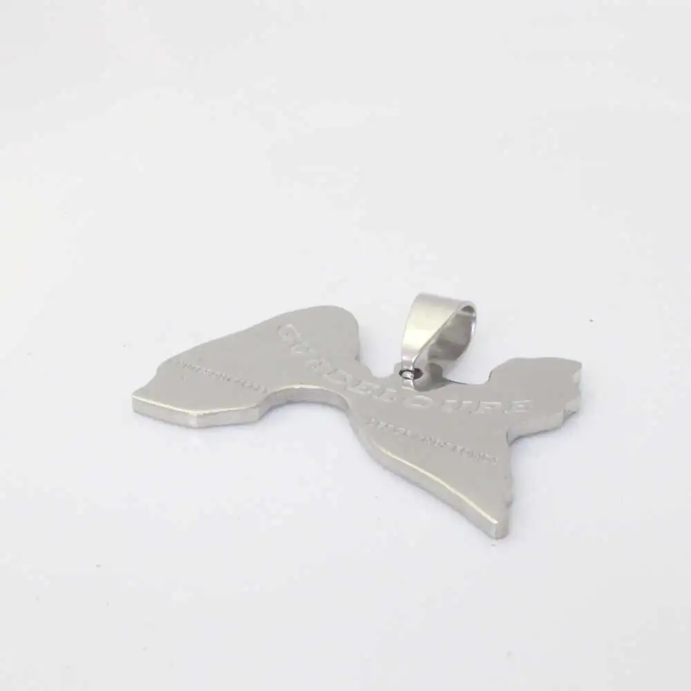 Подвеска и ожерелье из нержавеющей стали с картой Гваделупы | Украшения