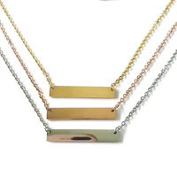 20pcslot 18 inch stainless steel blank bar pendant necklace mirror polish charm necklaces women men jewelry