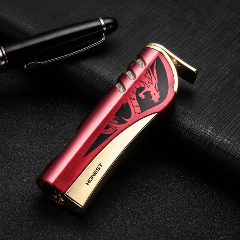 Сильный прямой синий пламенный Зажигалка Jet зажигалка сигаретный бутан Личность
