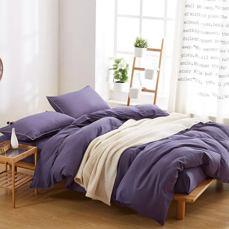 Комплект постельного белья из микрофибры 3/4 шт. в японском стиле|violet bedding sets|bed linen