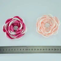 yundfly 12pcslot 3 6 two tone burning flowers for baby adult headband clips pearl rose flower diy kids girls hair accessories