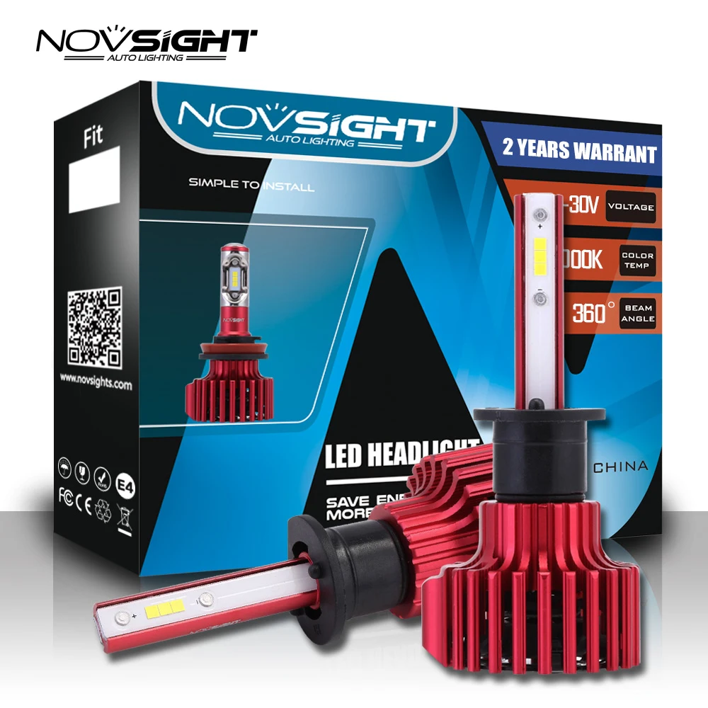 Светодиодный фонарь Novsight для автомобиля h1 супер белые фары 60 Вт 10000LM H4 H7 H11 H3 hb4