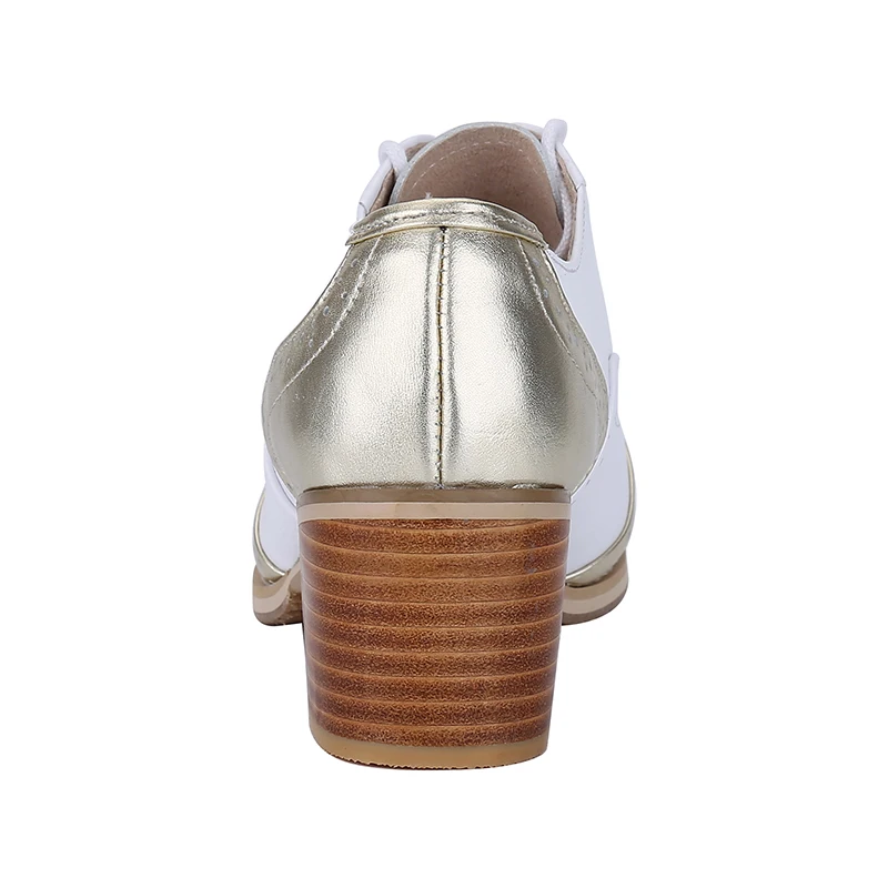 Оксфорды из толстой кожи со шнуровкой женские туфли-лодочки на толстом каблуке