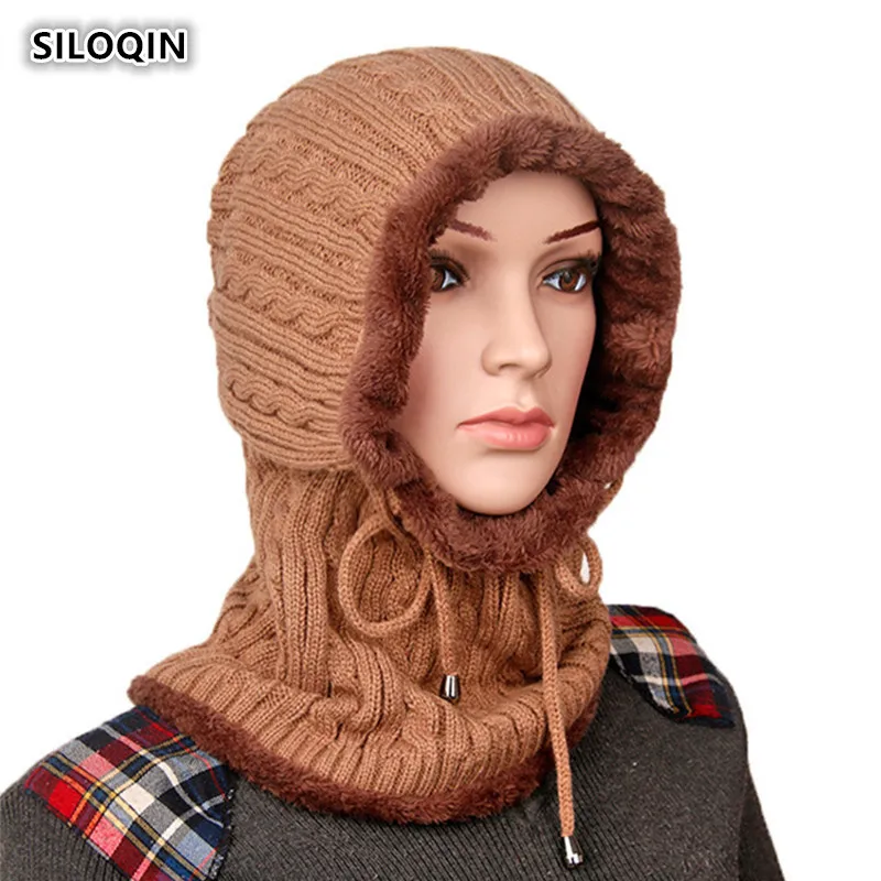 SILOQIN Women Winter Plus Velvet Thicken Keep Warm Beanies Hat Men Windproof Cold Protection Casquette Leisure Tourism Ski Cap naturehike outdoor camping winter cap windproof warm tourism women men winter feece hat ski cap with free mask nh18m006 z