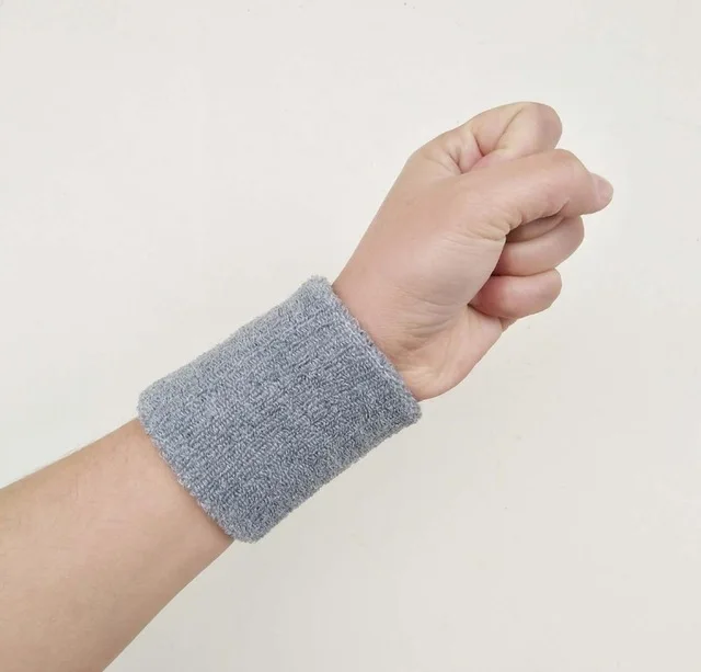light grey Спортивная хлопковая Защитная манжета на запястье спортивная баскетбольная унисекс хлопковая защита Sweatband браслет на запястье Sweatband полотенце - Цвет: light grey