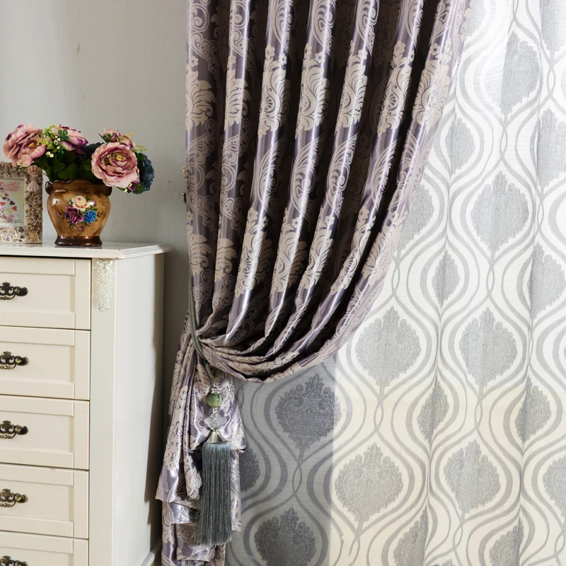 NAPEARL европейские жаккардовые шторы полностью затемненные для спальни столовой