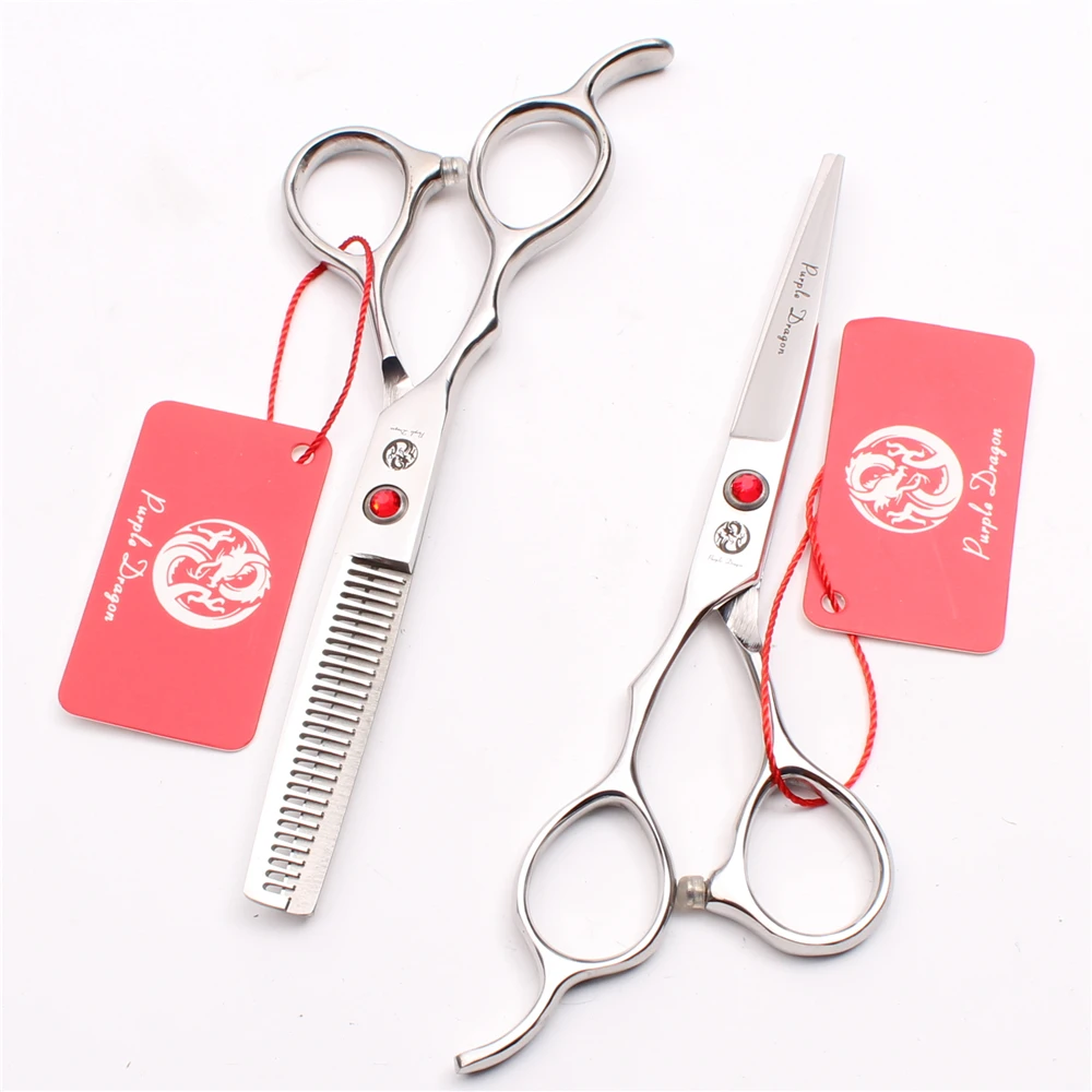 

Z8000 5.5" 16cm Left-Hand Purple Dragon Red Stone Hairdressing Scissors Stainless Cutting Scissors Thinning Shears Hair Scissors