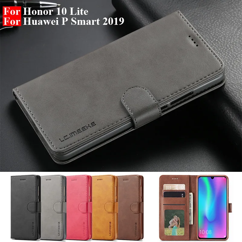 Huawei Honor 10 Lite чехол кожаный Винтажный чехол для телефона для huawei P Smart чехол s флип-кошелек чехол на huawei P Smart чехол