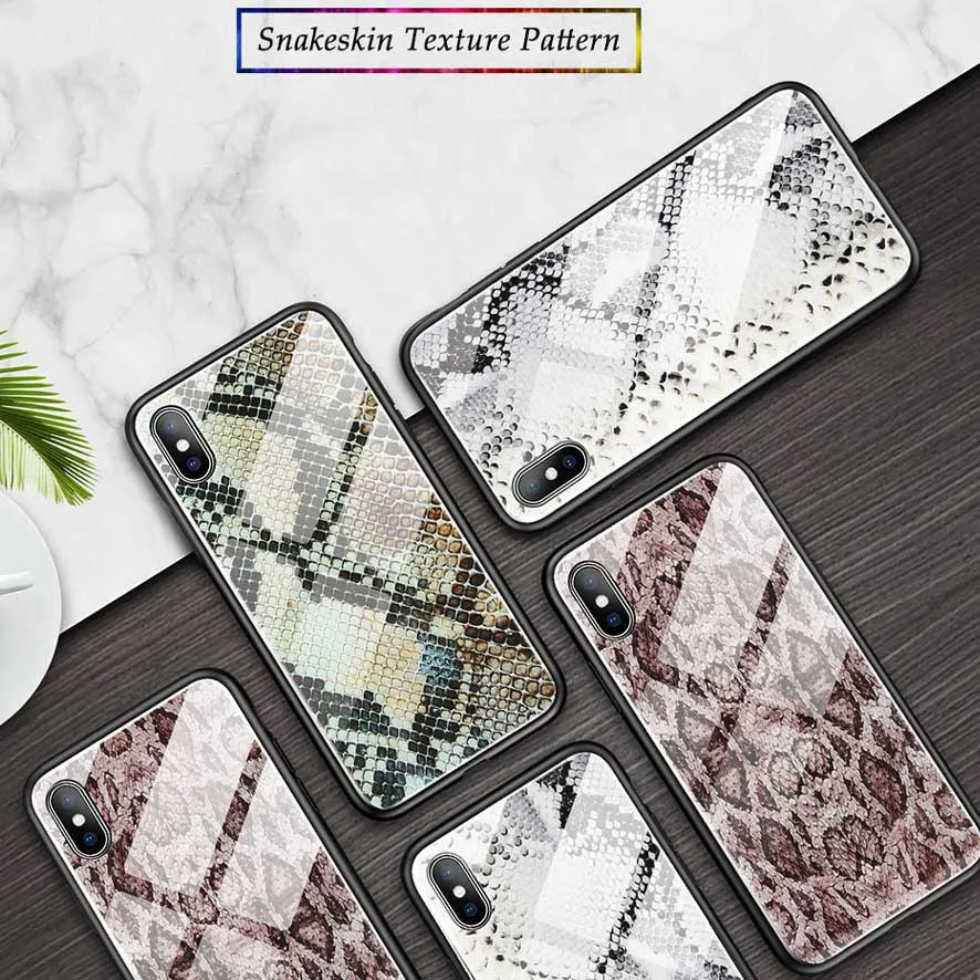 Чехол для телефона UBERAY Python с узором iPhone X XS Max XR 6 7 8 чехол из закаленного стекла 6S Plus