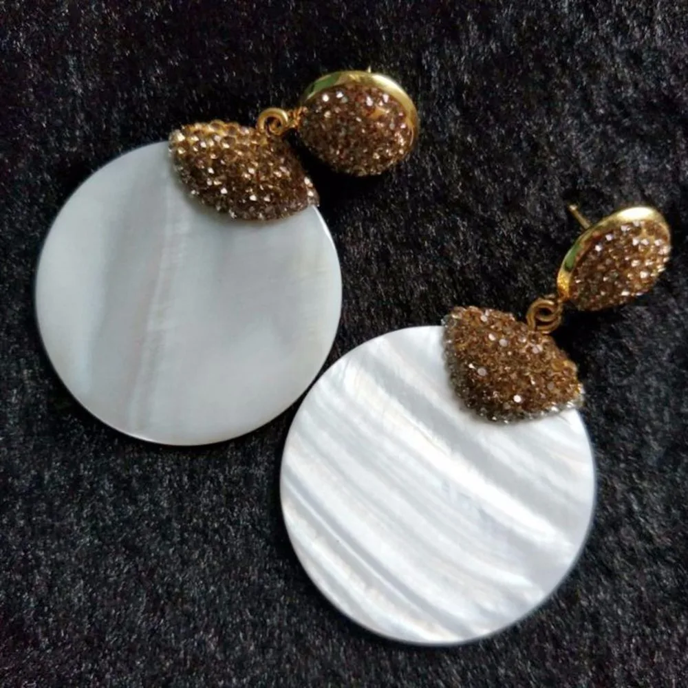 Круглые висячие серьги гвоздики в форме капли богемные ювелирные