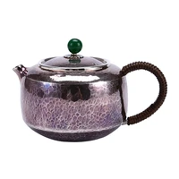 fish cover pure silver teapot pure silver 999 silver teapot household filter teapot single pot pure handmade tea maker