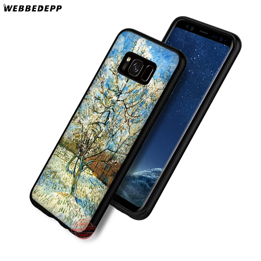 WEBBEDEPP Van Gogh Tardis Soft Case for Samsung A6 A7 A8 A9 J6 2018 S6 S7 S8 S9 S10E S20 Ultra Note 8 9 10 Lite Plus | Мобильные