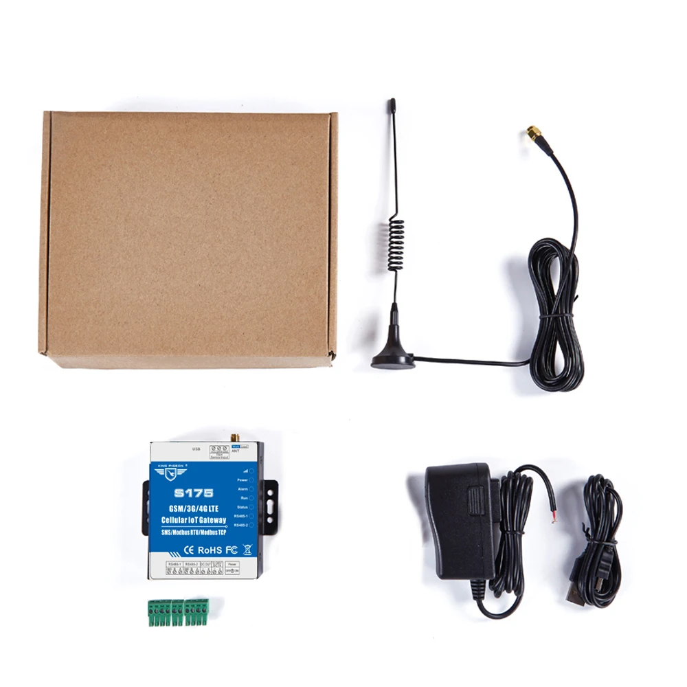 

Wireless GSM industrial IoT Gateway for Intelligent Farm Dual sim card 2 RS485 support Modbus RTU to SMS cloud platform S175