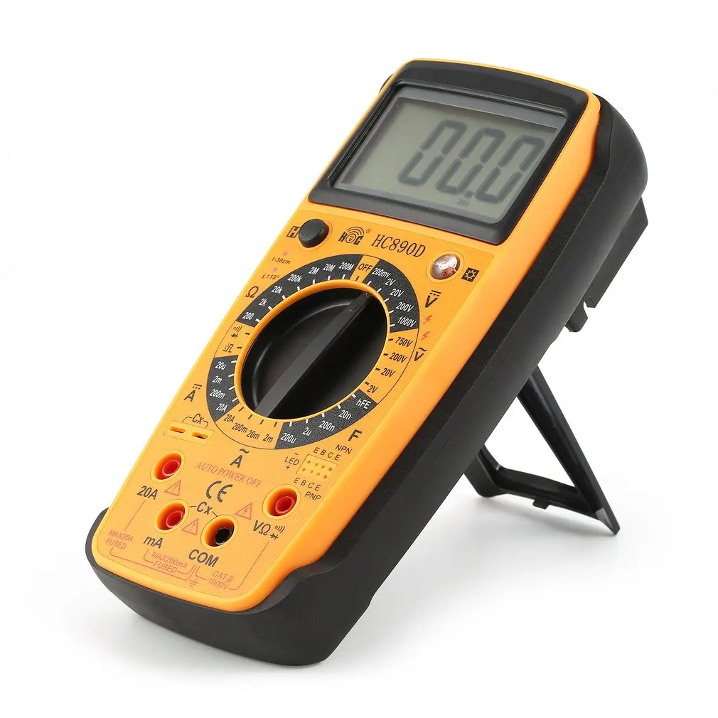 1pcs HC890D Digital Multimeter AC/DC Volt Amp Ohm Capacitance Diode hFE Infrared Tester Meter Continuity testing 1999 Counts New |
