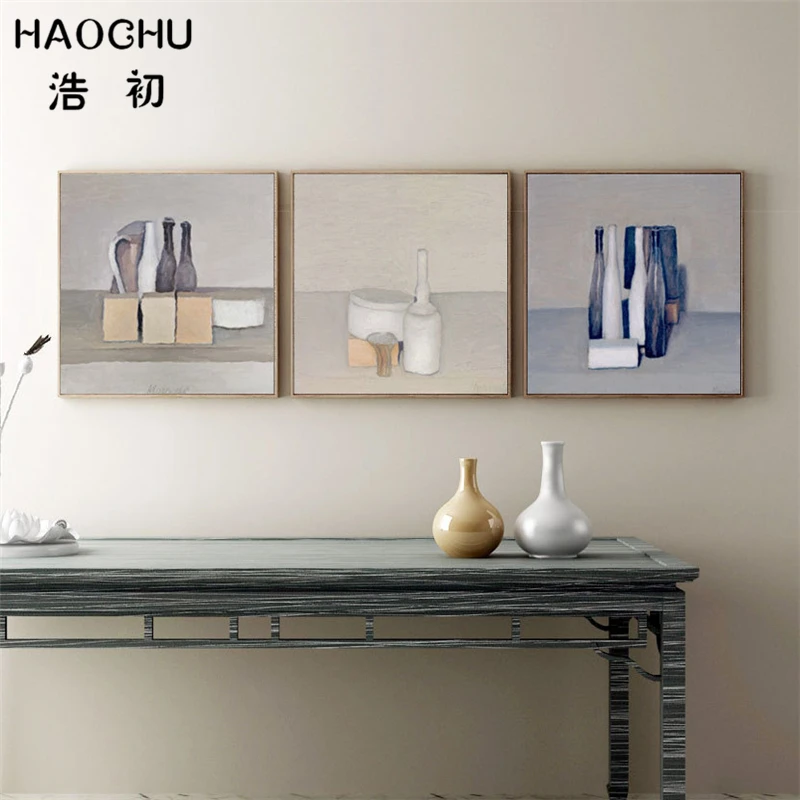 HAOCHU ручная репродукция Джорджио Morandi картина маслом на холсте Natura Morta бутылки