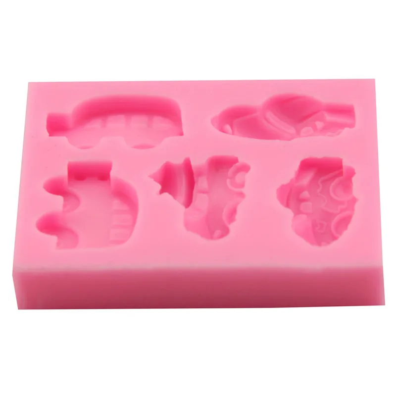 Cartoon Car Silicone Soap Mold DIY Fondant Cake Decor Biscuit Cookie Jelly Molds For Chocolate Ice Candy Mould Baking Tool | Дом и сад