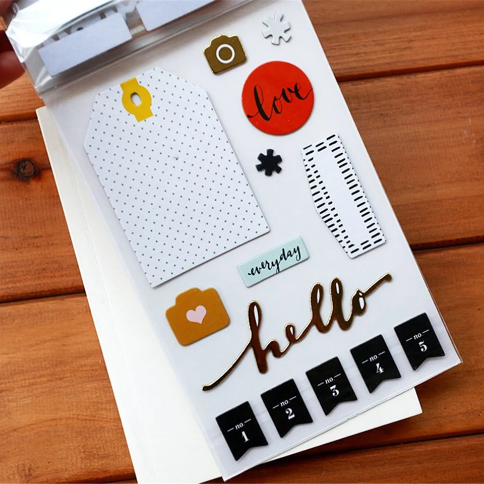 Love Theme Three-layer Cardboard Paper Stickers Kits Die Cut For DIY Scrapbooking Junk Journal TN Album Sticker Card Making S075 | Дом и сад