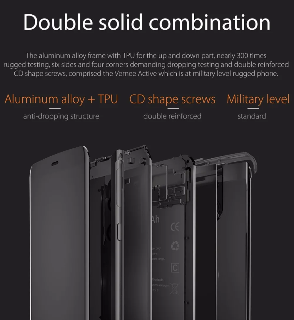 Vernee Active 4 г LTE мобильный телефон 5.5 ''IP68 Водонепроницаемый Android 7.0 helio P25