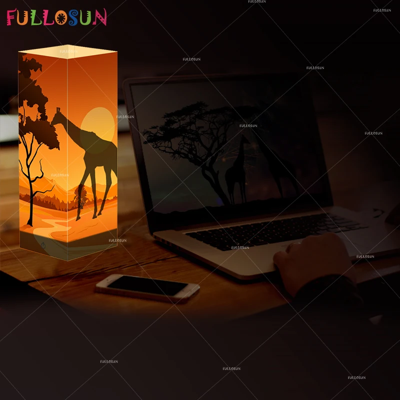 LED Новинка Жираф 3D ночник украшение детская комната прикроватная лампа теплые