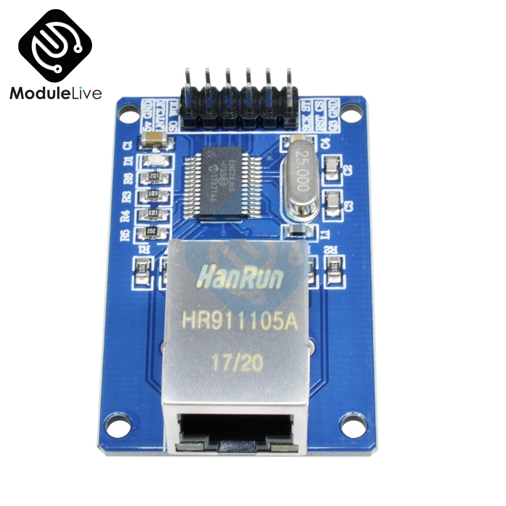 ENC28J60 LAN Ethernet сетевой модуль 25 МГц для Arduino Crystal AVR 51 LPC STM32 3 V 5V|Детали и аксессуары
