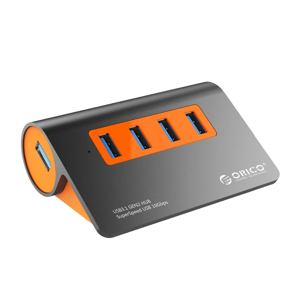ORICO 4 порта USB3.1 Gen2 концентратор Gen2 алюминиевый usb-хаб 10 Гбит/с SuperSpeed с 12 В адаптер питания для Mac Pro huawei samsung