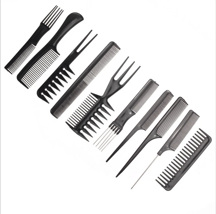 

2019 10pcs Professional Hair Combs Kits Salon Barber Comb Brushes Anti-static Hairbrush Care Styling Tools Set Kit For Salo