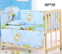 5pcsset baby crib bumper cartoon design 100 cotton baby bedding set bumper childrens bed protector room decor zt19