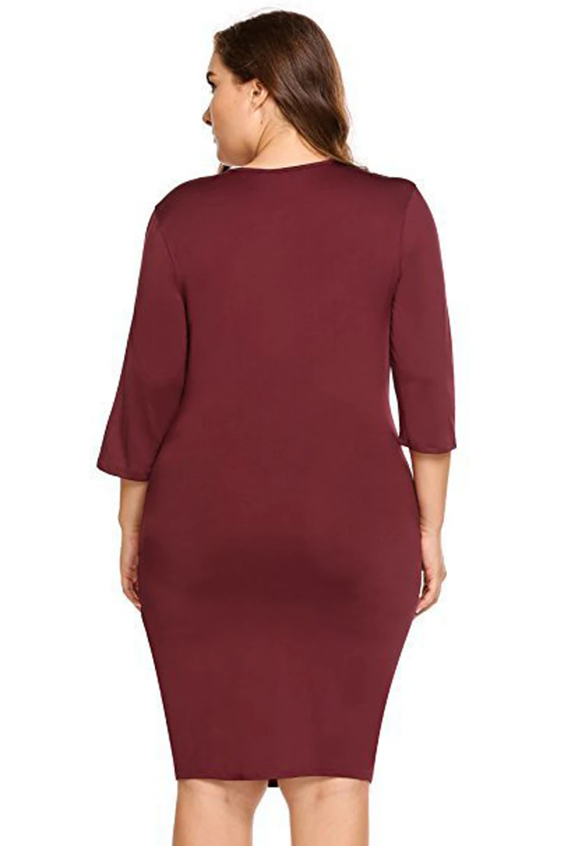 

Women Sexy Club Dresses Large Plus Size 4XL Casual Office Dress Deep V Neck Long Sleeves Bodycon Slim Tight Dress Vestidos 2020