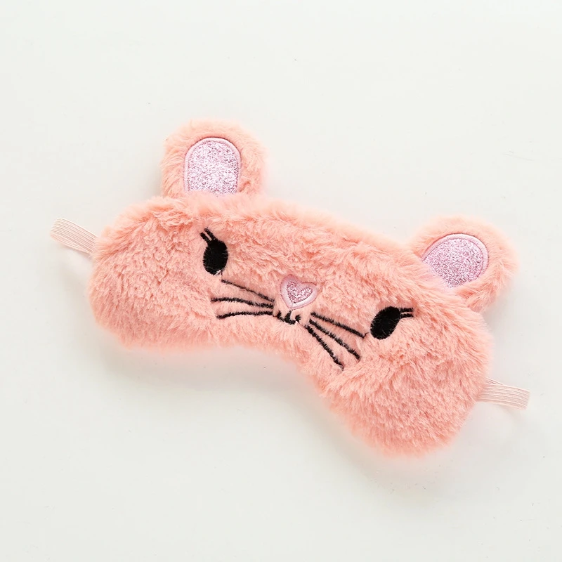 Плюшевая маска для глаз панда животное кошка мягкая Kawaii милая плюшевая подходит