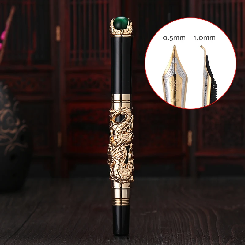 Jinhao Дракон авторучка высокое качество Pluma Stylo Plume Caneta Tinteiro Pluma FuenteTitanium Dolma Kalem советы Коллекция подарков