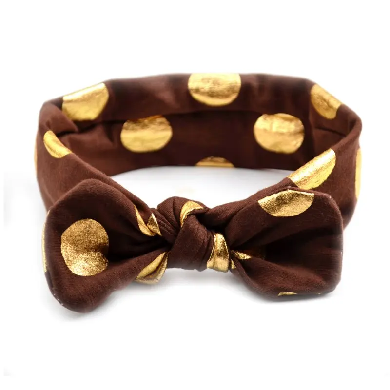 2016 new baby knotted headband children's golden dots rabbit ears hair accessories with | Детская одежда и обувь