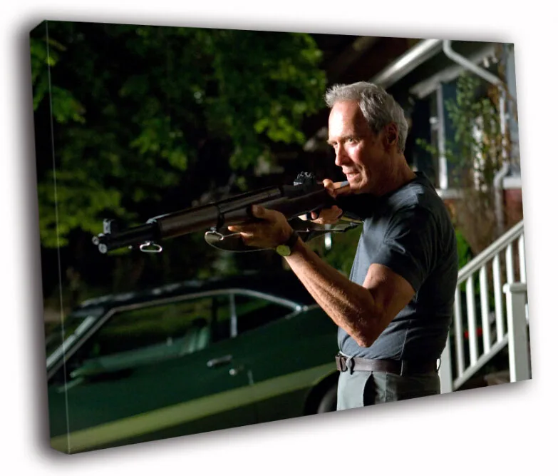 Клинтский Eastwood Gran Torino винтовка кино искусство фильм огромная печать Постер TXHOME