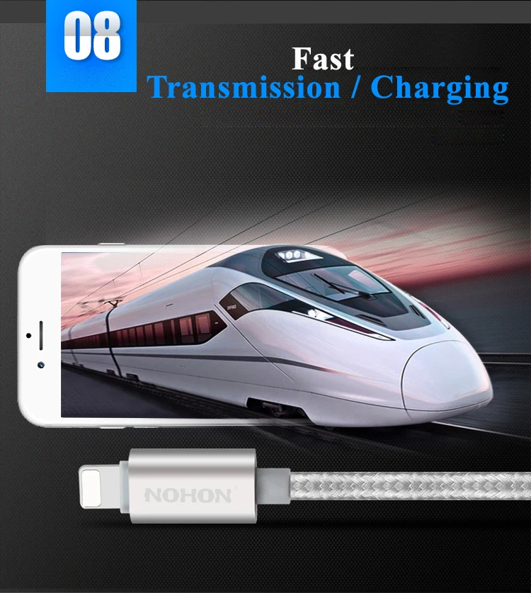 Nohon 150 см светодиодный смарт-кабель для Lightning iPhone X 8 7 6S 6 Plus 5S 5 ipad 4 кабель из алюминиевого сплава для IOS 10 11