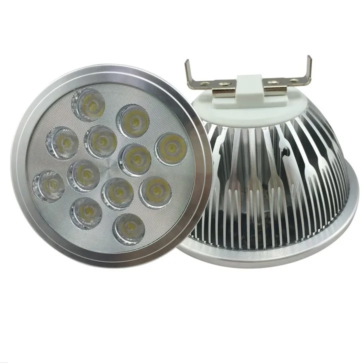 Free shipping led spotlight AR111 led bulb G53 12W high power led lamp DC12V white 1200lm indoor led lighting RoHS CE