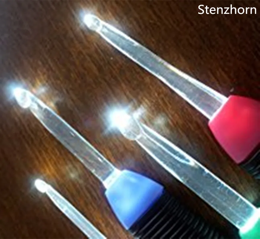 Вязальный крючок 9 шт./компл. светодиодная пластиковая ручка вязальные спицы