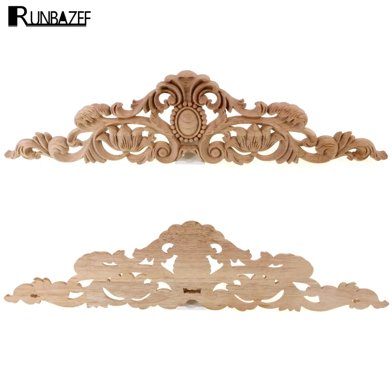 

RUNBAZEF Corner Decal Wood Applique Frame Wall Door Woodcarving Figurines Vintage Home Decor Decoration Accessories Furniture