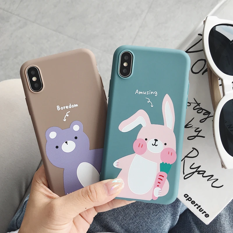 KISSCASE милый чехол для телефона с рисунком в виде животного iPhone 7 X XR XS MAX Мультяшные
