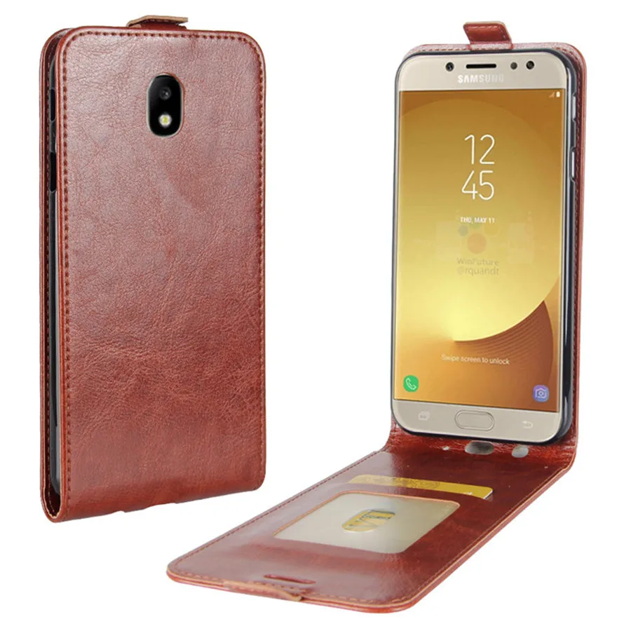 JFVNSUN для samsung J7 J730 чехол Ретро кожаный+ силиконовый чехол с отделением для карт вертикальный откидной Чехол для samsung Galaxy J7 Pro Чехол