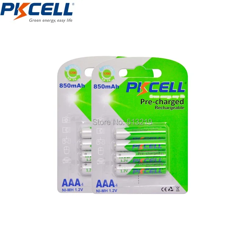 PKCELL 16 шт./4 карты AAA NiMH батарейка 850 мАч 1 2 в Ni-MH аккумуляторная батарея низкая