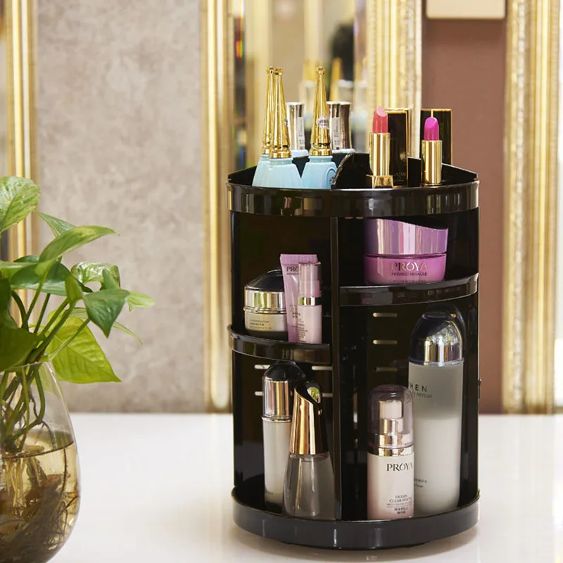 

Desktop Makeup Organizer Creative DIY 360 Degree Rotation Transparent Acrylic Cosmetics Storage Box Professional Makeup Case