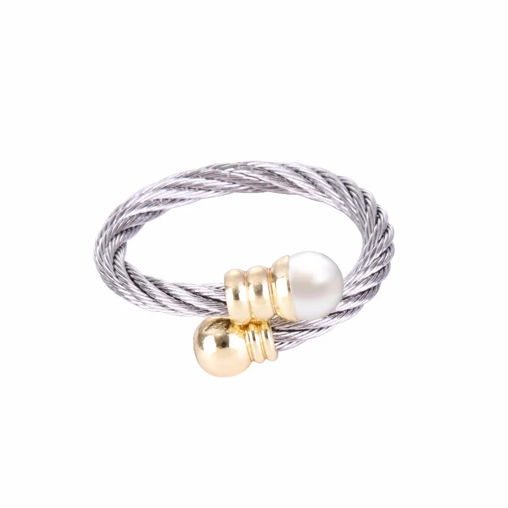 Locksun Antique Gold Silver Wave Rings for Women Simple Metal Stainless Steel Wire Ring Female Party Jewelry Wholesale | Украшения и