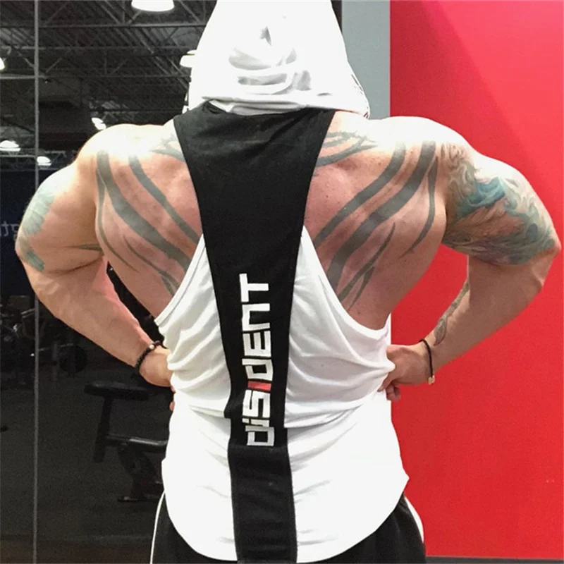Men Tank Tops Gyms Clothing Fitness Sleeveless hoodies Vests Cotton Singlets Muscle Men Joggers vest Bodybuilding Clothing