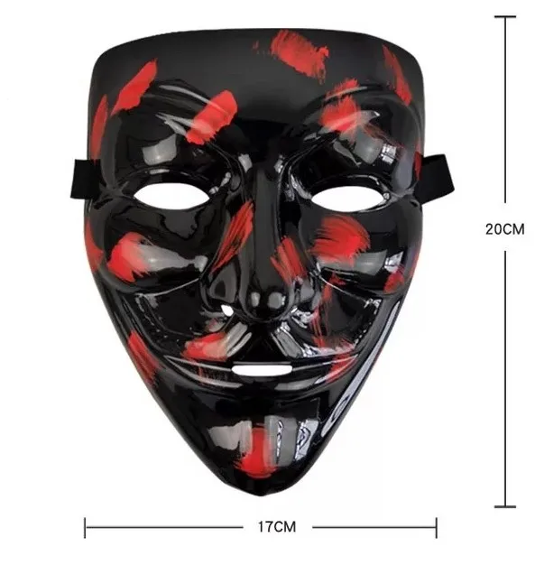 base mask no el wire Halloween Mask LED Mask Light Up Party Masks V for Vendetta Cosplay Mascara Horror Mascarillas Glow In Dark Masque - Цвет: base mask no el wire