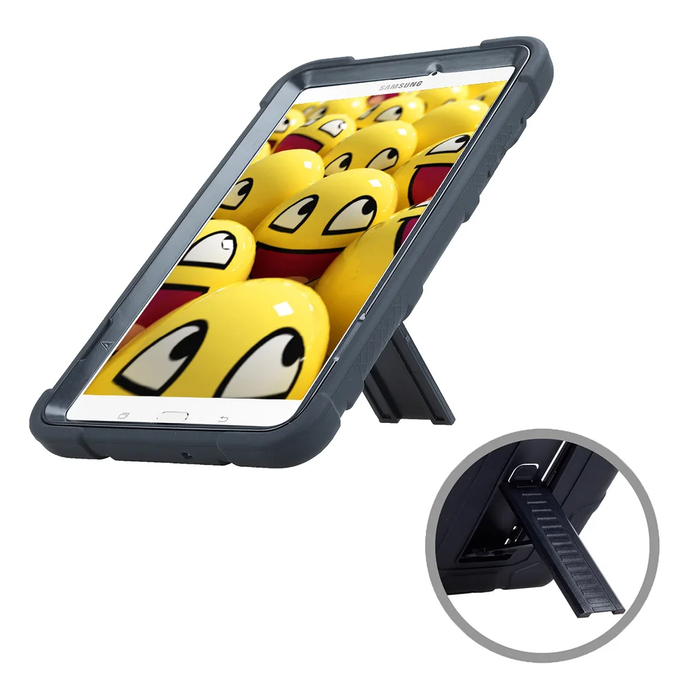 Для Samsung Galaxy Tab E 8,0 SM-T377 T375 для тяжелых условий эксплуатации чехол для планшета с детьми противоударный силиконовый+ поликарбонатный чехол w/с откидной ножкой-опорой