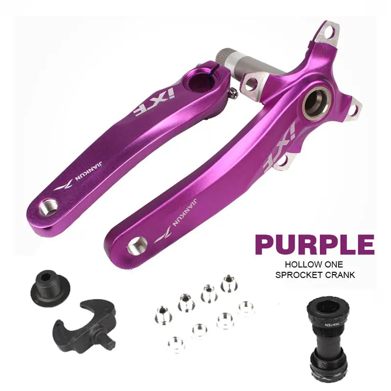 Purple with BB 104BCD MTB велосипед диаметра окружности болтов с нижней поверхностью Алюминий сплав шатун со звездочками для велосипеда рукоятка MTB для MTB дорожный велосипед аксессуары 6 видов цветов - Цвет: Purple with BB