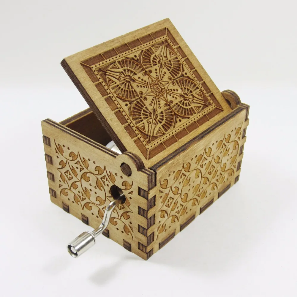 Антикварная резная деревянная музыкальная шкатулка "Властелин колец", рождественский подарок, подарок на день рождения по индивидуальному заказу