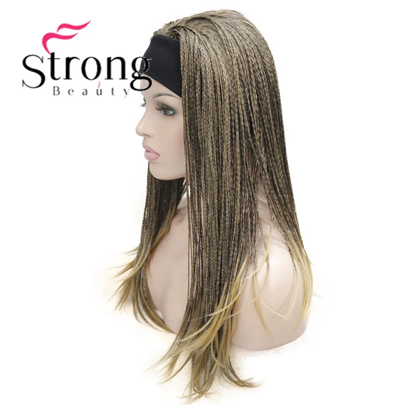 StrongBeauty длинные коричневые, светлые плетеные Жаростойкие парик с головной повязкой синтетические парики